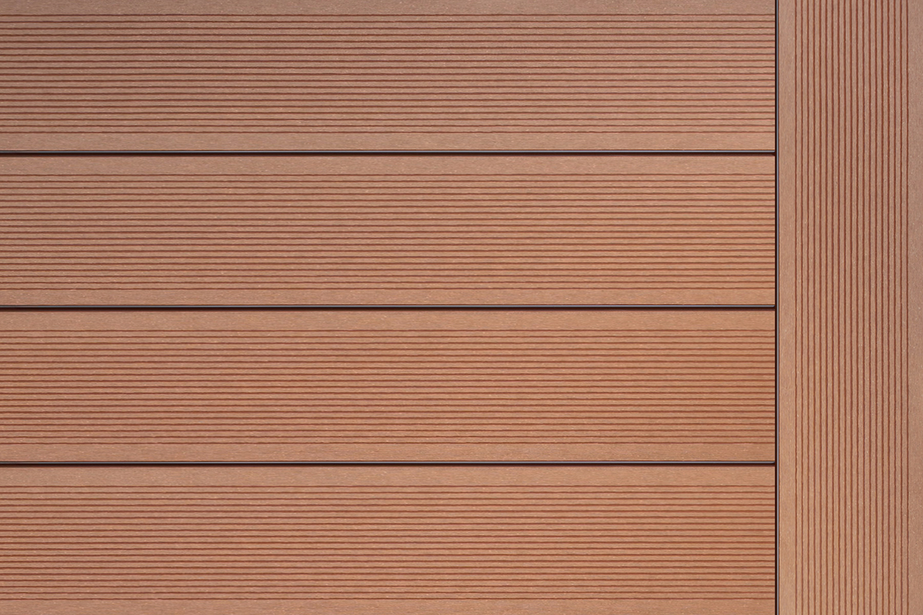 Savadeck Classic Terracotta WPC deske – prikaz razporeda desk in površinske strukture